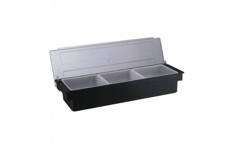 Kapaklı Polikarbon Bar Konteyner, 3'lü, 50x16x9 cm, Siyah Kapaklı Polikarbon Bar Konteyner, 3'lü, 50x16x9 cm, Siyah