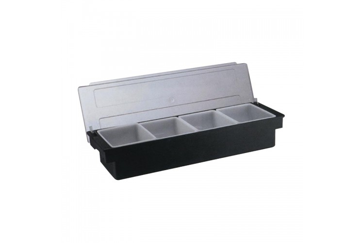 Kapaklı Polikarbon Bar Konteyner, 4'lü, 50x16x9 cm, Siyah Kapaklı Polikarbon Bar Konteyner, 4'lü, 50x16x9 cm, Siyah