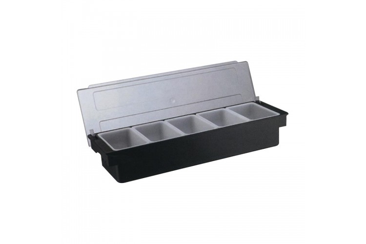 Kapaklı Polikarbon Bar Konteyner, 5'li, 50x16x9 cm, Siyah Kapaklı Polikarbon Bar Konteyner, 5'li, 50x16x9 cm, Siyah