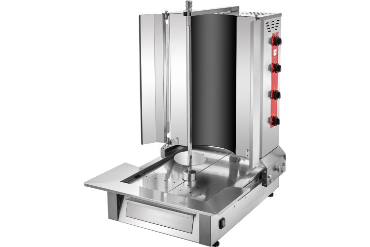 Elektrikli 4 Radyanlı Oval Camlı Döner Ocağı Alttan Motorlu