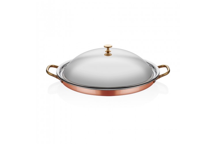 Multi Metal Bakır Oval Sığ Sahan + Kapak Multi Metal Bakır Oval Sığ Sahan + Kapak