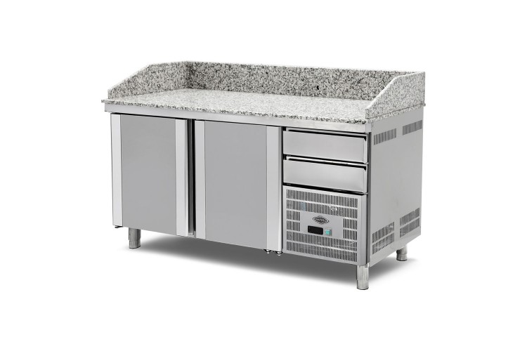 Granit Tablalı Pizza Hazırlık Buzdolapları (Fanlı Soğutma)