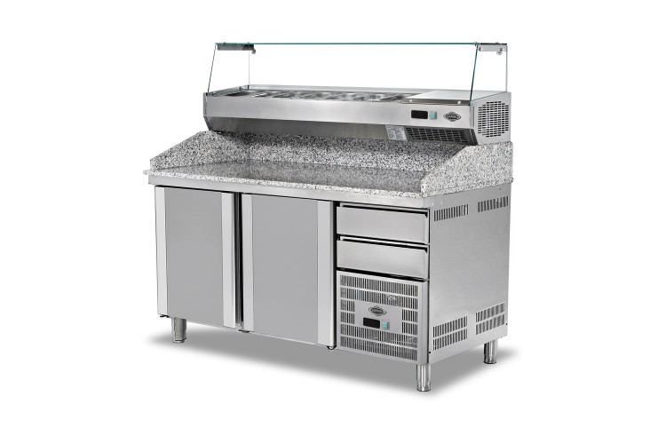 Granit Tablalı Saladbarlı Hazırlık Buzdolapları