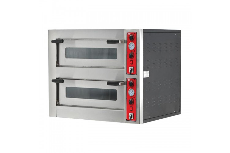 Elektrikli Pizza Fırın Çift Katlı 25 Cm x 4+4 Pizza Kapasiteli