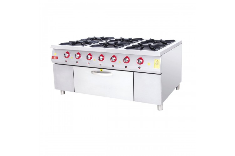 Kuzine Fırınlı Ocak 6’lı 120×90 Gazlı